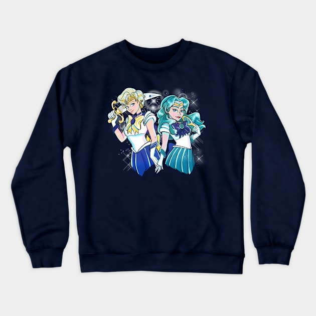 Haruka and Michiru Crewneck Sweatshirt by SophieScruggs